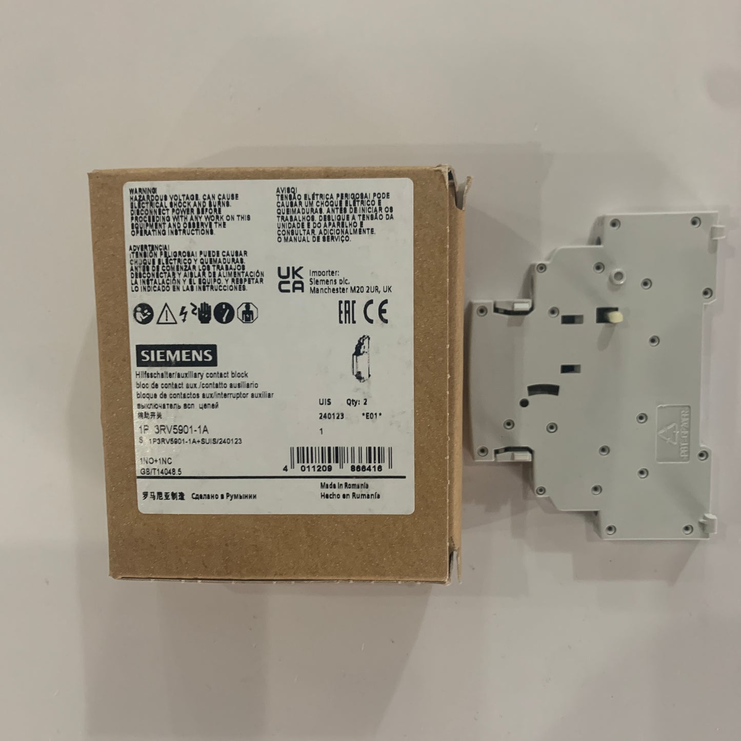 siemens3RV5901-1AAuxiliary switch, lateral dimensions S2, S3 for circuit breaker 1 NO+1 NC