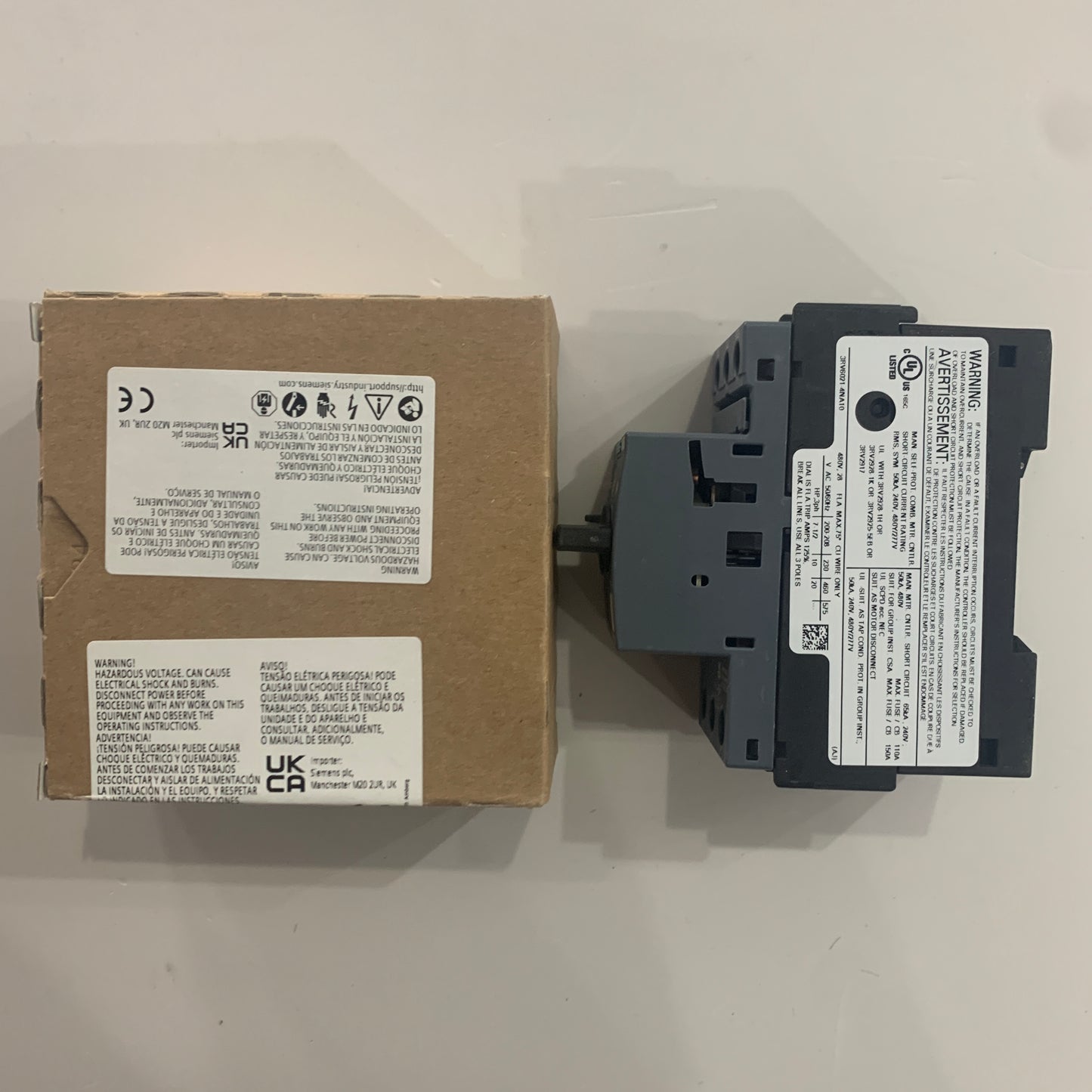 siemens3RV6021-4NA10Circuit breaker 28 A, release 23 28 A, N release 364 A, used for motor protection, grade 10, threaded connection, standard switch capacity,