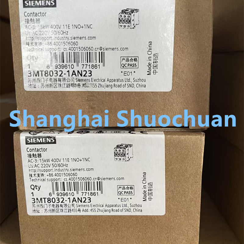 Siemens 3MT8032-1AN23 AC contactor 3P 3NO 32A 220VAC 50/60Hz 1NO+1NC