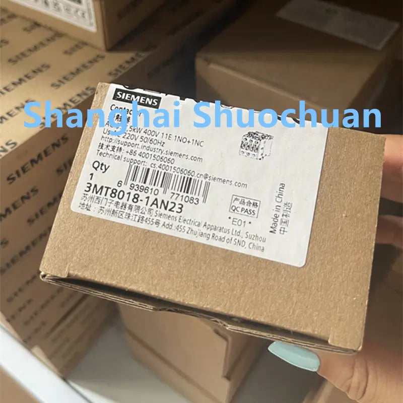 Siemens 3MT8018-1AN23 AC contactor 3P 3NO 18A 220VAC 50/60Hz 1NO+1NC