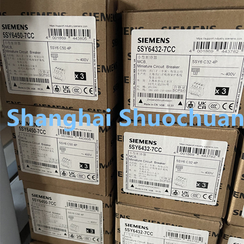 Siemens 5SY6432-7CC miniature circuit breaker 4P 32A C 6kA 400VAC