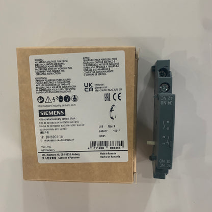 Siemens 3RV6901-1A Auxiliary switch, horizontal dimension S00, S0 is used for circuit breaker 1 NO+1 NC