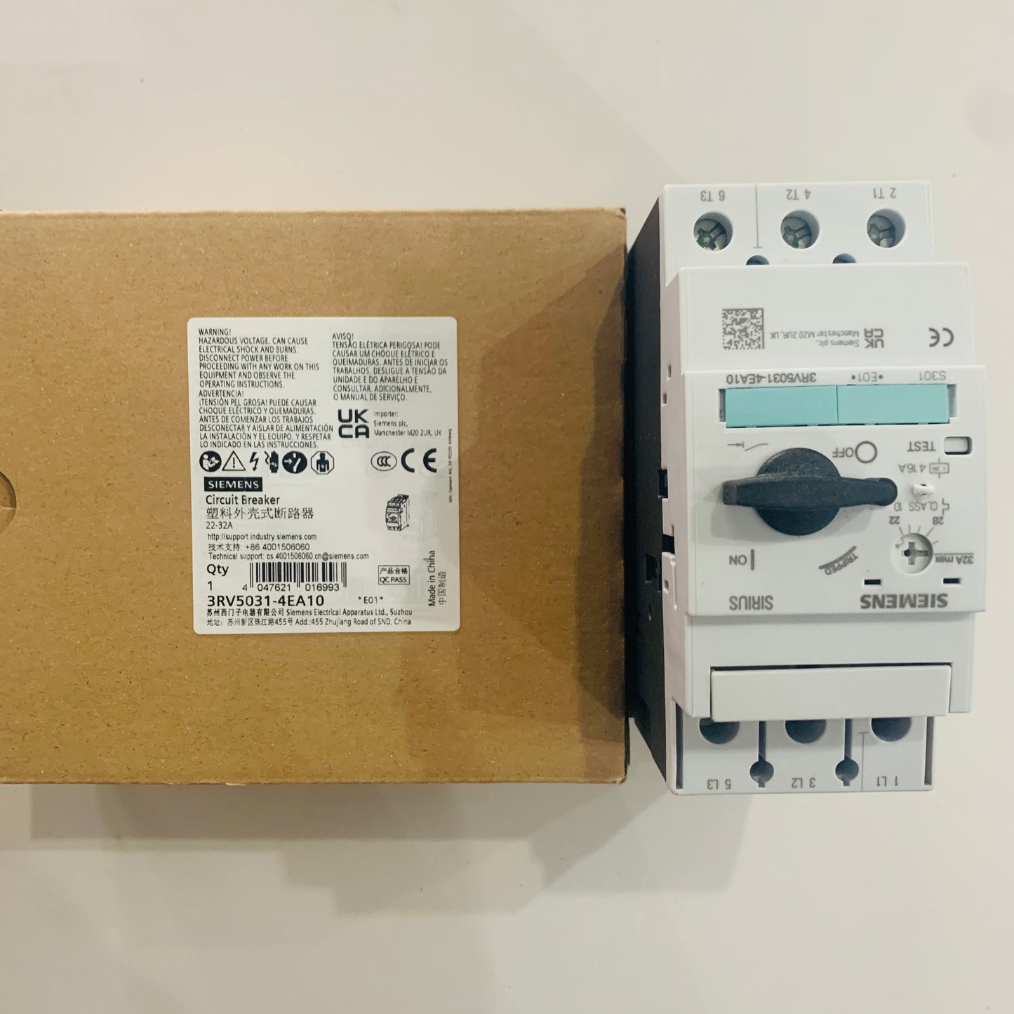 siemens 3RV5031-4EA10Circuit breaker 2232 A, release 2232 A, for motor protection, class 10