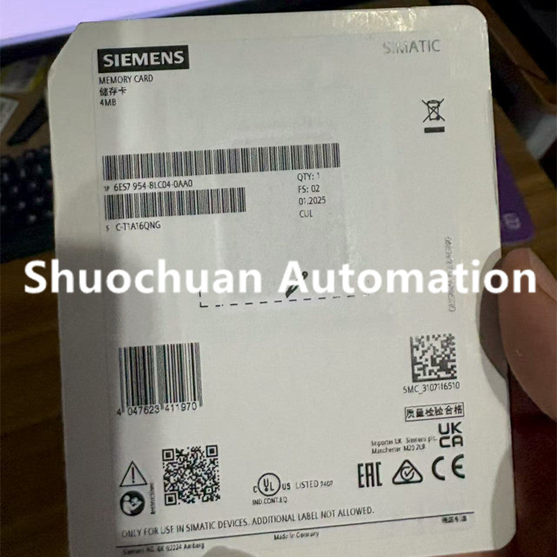 Siemens  6ES7954-8LC04-0AA0 SIMATIC S7 memory cards for S7-1200/1500  4MB