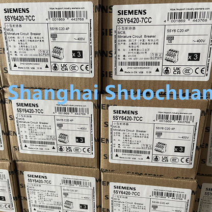Siemens 5SY6420-7CC miniature circuit breaker 4P 20A C 6kA 400VAC