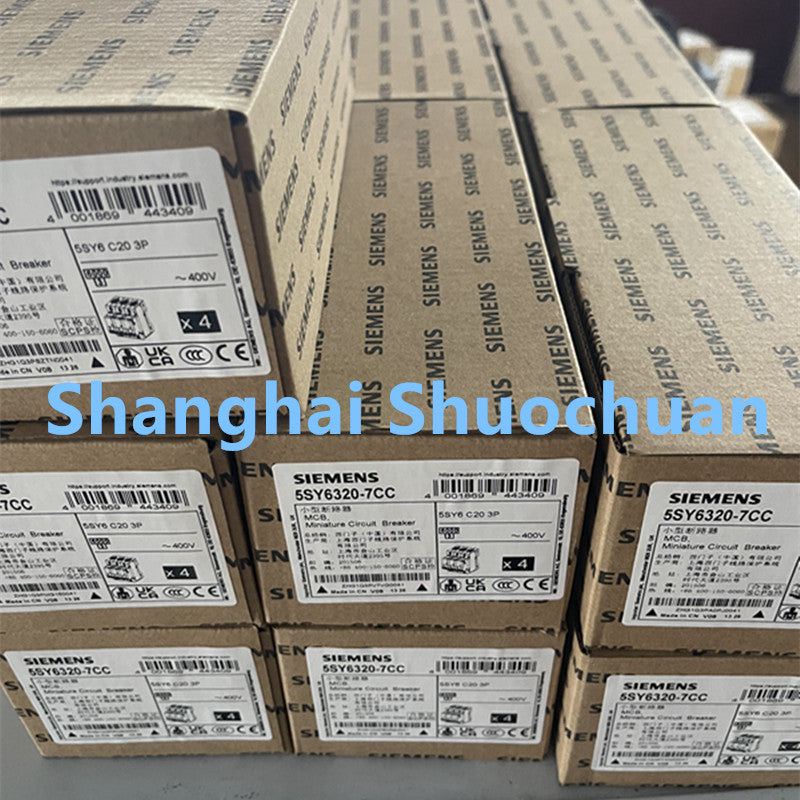 Siemens 5SY6320-7CC miniature circuit breaker 3P 20A C 6kA 400VAC