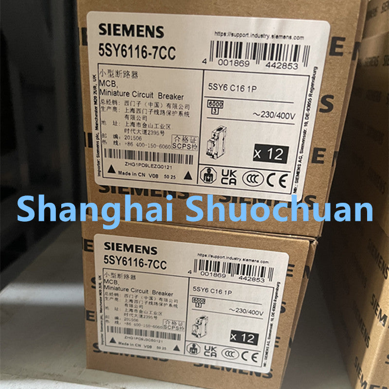 Siemens 5SY6116-7CC miniature circuit breaker 1P 16A C 6kA 230/400VAC