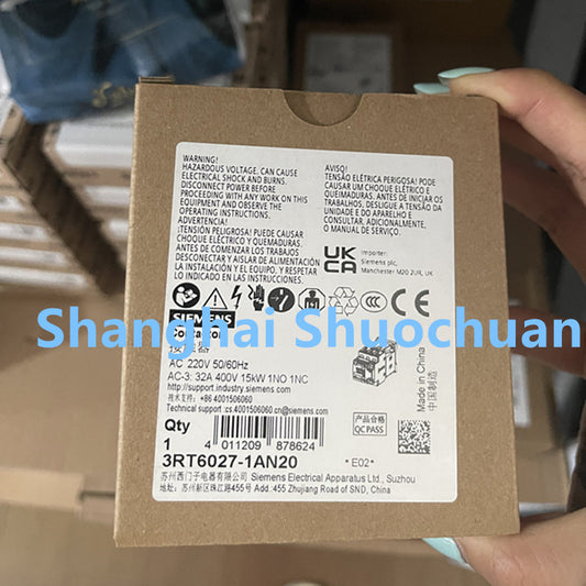 Siemens 3RT6027-1AN20 AC contactor AC220V 50/60HZ 32A 1NO/1NC