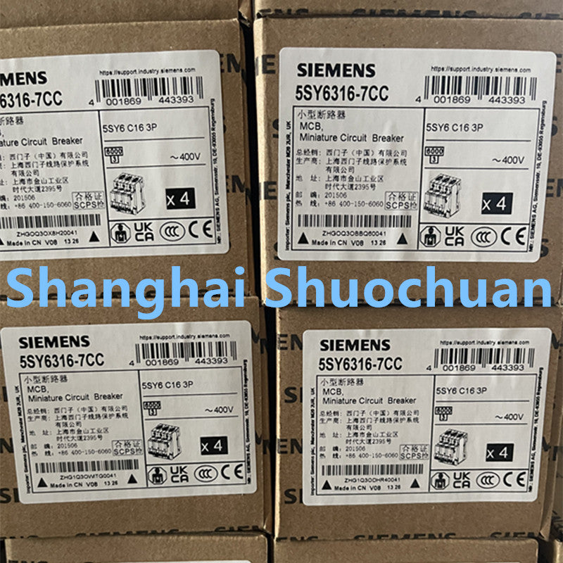 Siemens 5SY6316-7CC miniature circuit breaker  3P 16A C 6kA 400VAC