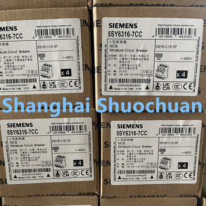 Siemens 5SY6316-7CC miniature circuit breaker  3P 16A C 6kA 400VAC