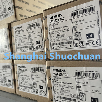 Siemens 5SY6320-7CC miniature circuit breaker 3P 20A C 6kA 400VAC
