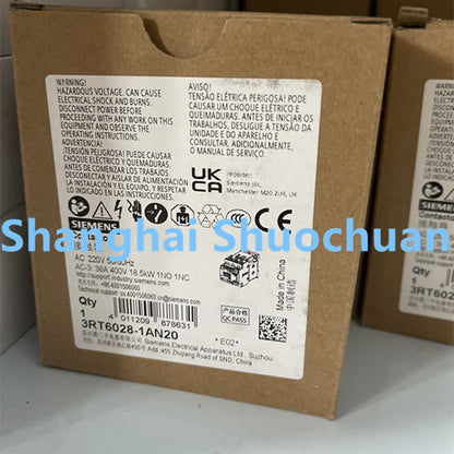 Siemens 3RT6028-1AN20 AC contactor 3P 3NO 38A 220VAC 50/60Hz 1NO+1NC