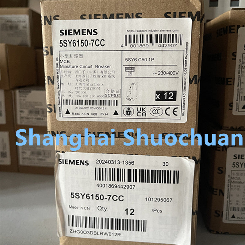 Siemens 5SY6150-7CC miniature circuit breaker 1P 50A C 6kA 230/400VAC