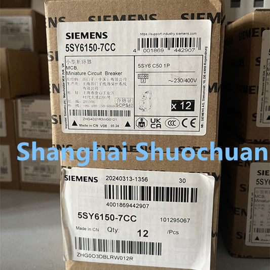 Siemens 5SY6150-7CC miniature circuit breaker 1P 50A C 6kA 230/400VAC