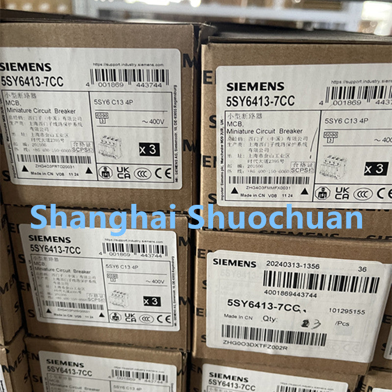Siemens 5SY6413-7CC miniature circuit breaker 4P 13A C 6kA 400VAC