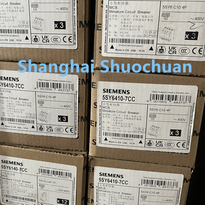 Siemens 5SY6410-7CC miniature circuit breaker 4P 10A C 6kA 400VAC