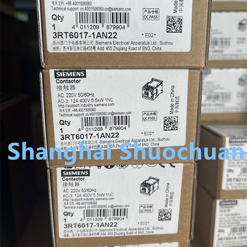 Siemens 3RT6017-1AN22 AC contactor AC220V 50/60HZ 12A 1NC