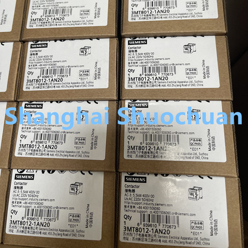 Siemens 3MT8012-1AN20 AC contactor  3P 3NO 12A 220VAC 50/60Hz