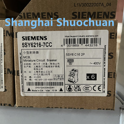 Siemens 5SY6216-7CC miniature circuit breaker 2P 16A C 6kA 400VAC